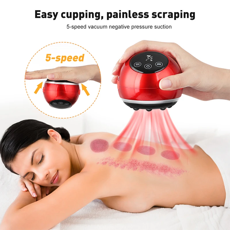 

Electric Cupping Infrared Heating Vibration Massager Scraping And Cupping Pressotherapy Pain Relief Fat Burner Body Slimming