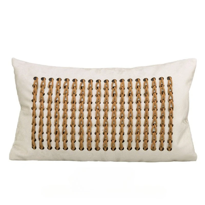30X50CM Beige Throw Pillow Cover Modern Light Luxury Homestay Waist Cushion Cover Decor Home Decorative Pillowcase view 4