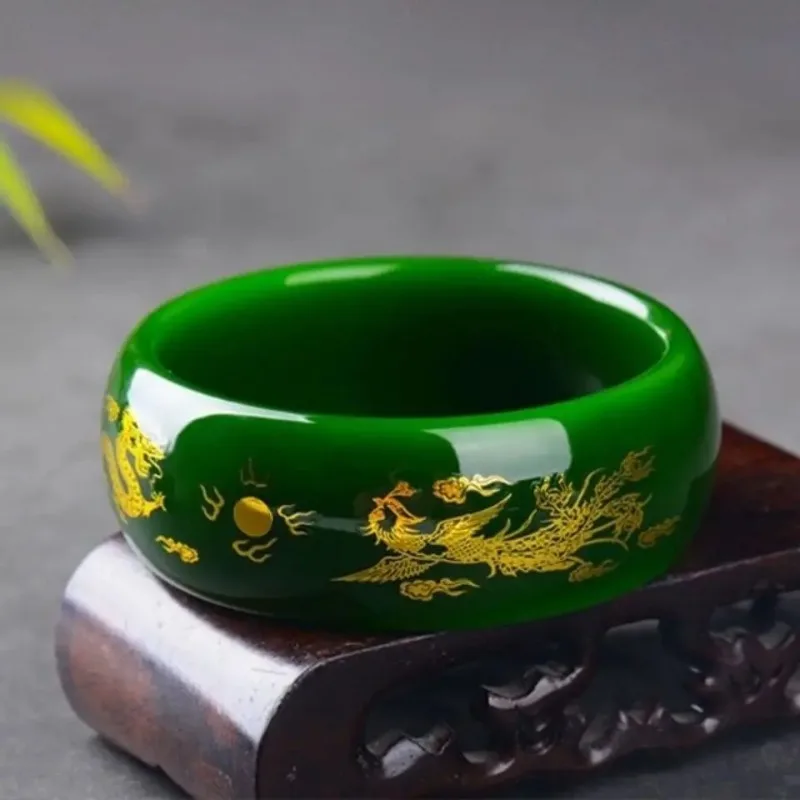 

Spinach green natural jade exquisite bracelet Men women Charm jewelry accessories for girlfriend's birthday gift