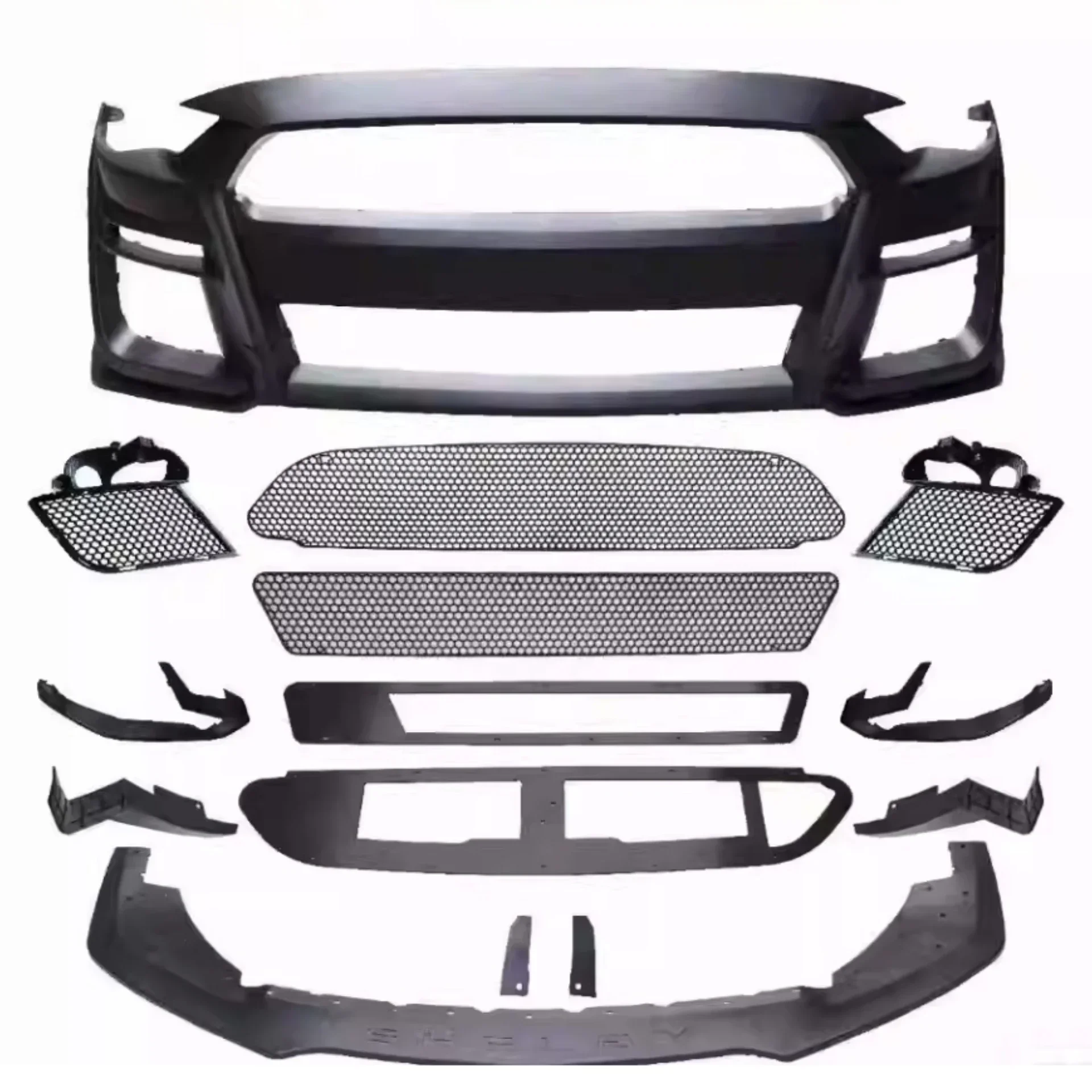 

Body Kit Front Bumper Assembly Grille for Ford Mustang GT500 18-20 Convert Surround Car Accessories