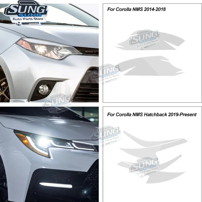 

Защитная пленка для фар Toyota Corolla E210 2019-2020, NMS 2014-2018, прозрачная черная наклейка из ТПУ