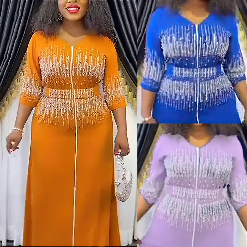 Vestido de noche africano para mujer, traje elegante Dashiki Ankara, talla grande, Vestido largo de fiesta de boda de Turquía, novedad de 2023