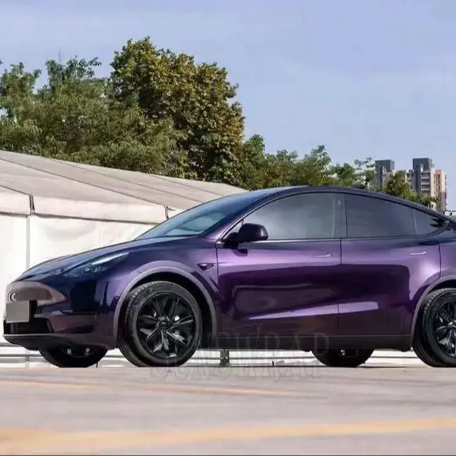 

Полуночная фиолетовая металлическая автомобильная пленка с глянцевой отделкой, цветная виниловая пленка, технология выпуска воздуха для полного автомобиля, 5x59 футов/рулон