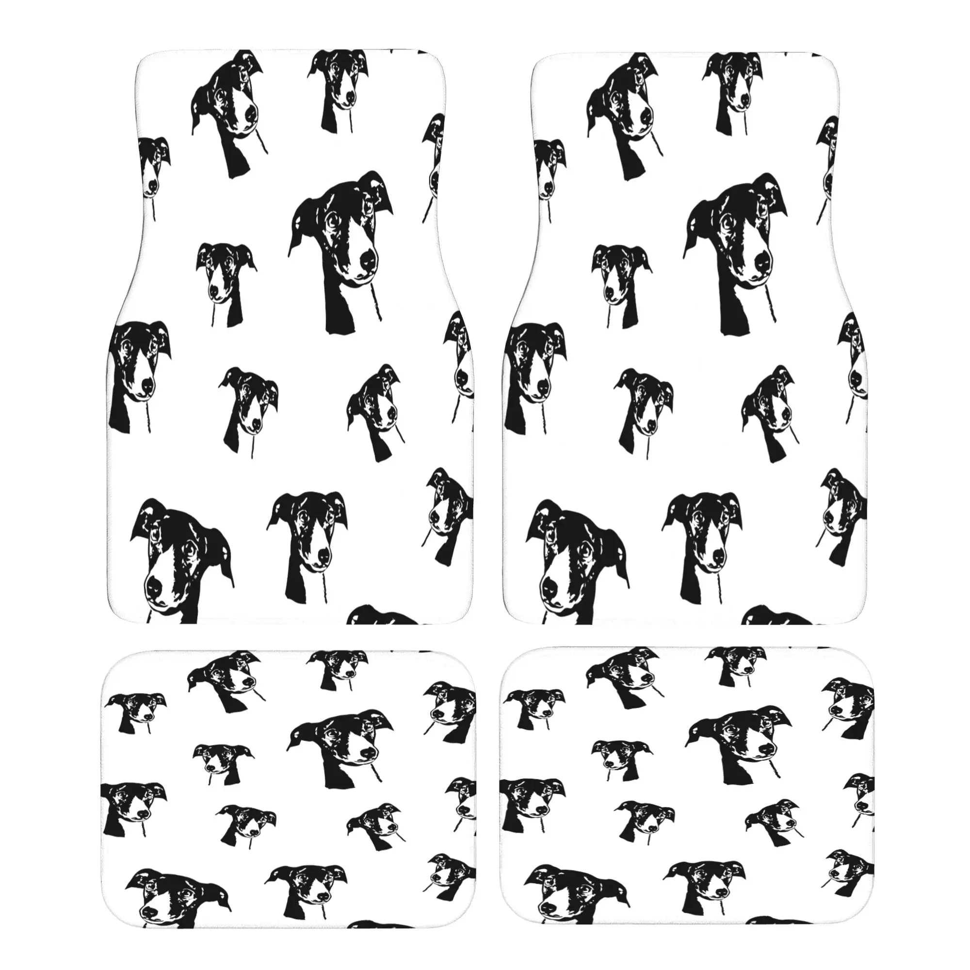 Ensemble de tapis 4 pièces ASTONISHING pour les amoureux des lévriers de MONOFACES, idéal pour les cavités des pattes avant et arrière, adapté pour protéger les pieds.