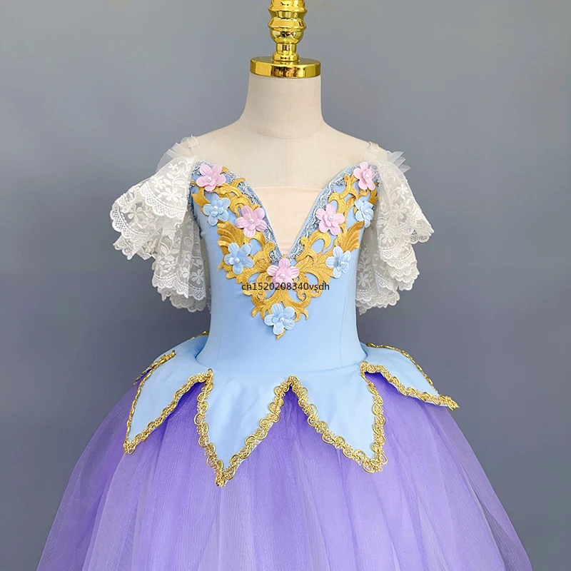 Vestido largo de Ballet para niña y mujer, tutú romántico para actuación, trajes de baile de cisne contemporáneo