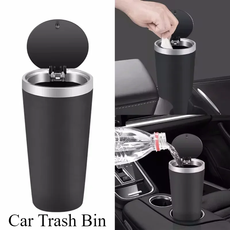 

Car Trash Can Cup Holder Bin Leakproof Odor Blocking Waterproof GarbageOrganizer