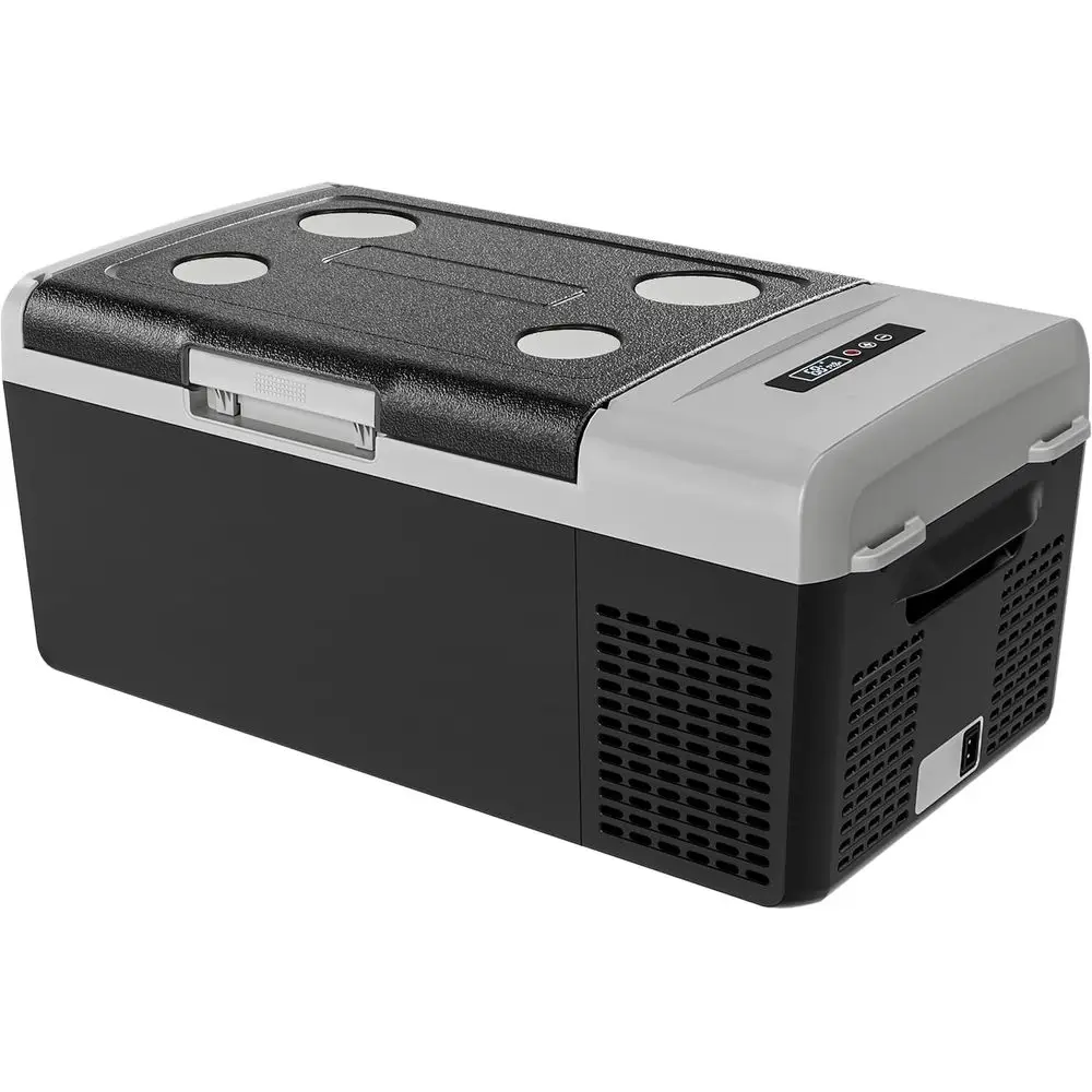 

Portable 16-Quart Electric Cooler/Compressor, 4°C to 20°C, 12/24V DC & 100-240V AC, Ideal for Cars, Camping, Travel, and Home Us