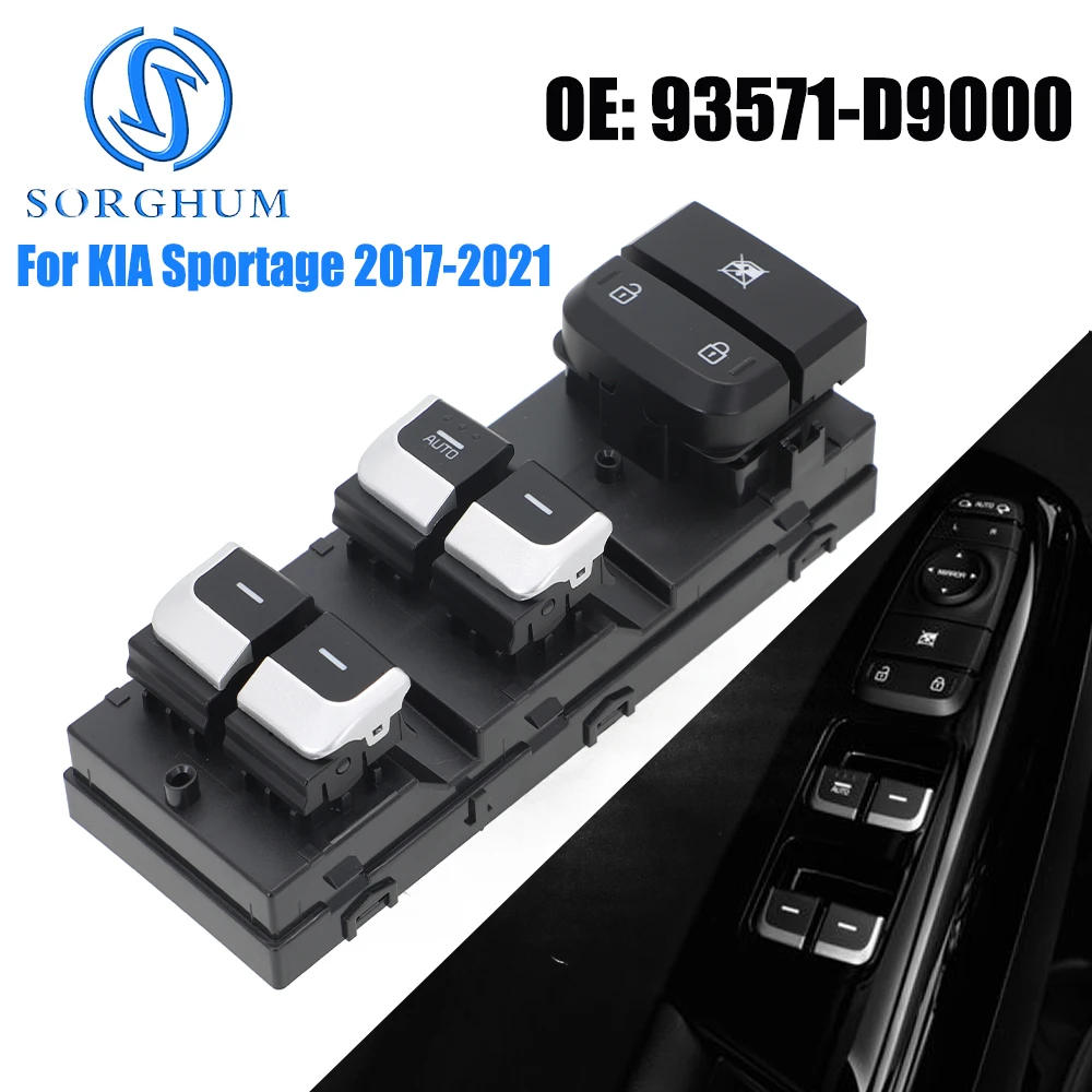 SORGHUM 93571-D9000 Front Left Electric Power Window Switch Lifter Control Button For KIA Sportage 2017-2021 93571D9000 Car Part