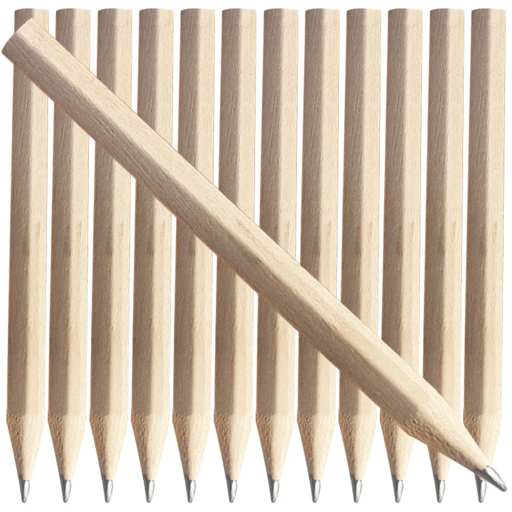 

50Pcs Hexagonal Pencils Short Wooden Writing Pencils Small Portable Eraser Students School Supplies Writing Pencil