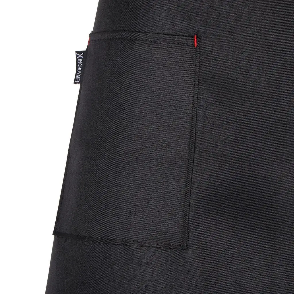 Pub Bar Apron Spandex Half Waist with Pocket Professional Waiter Bartender Uniform for Cafe Kitchen Service