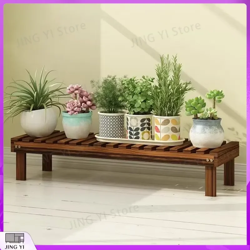 

Outdoor Wooden Bench Flower Stand Corrosion Resistant Waterproof Plant Shelf for Succulents Balcony Garden Storage Rack Heavy