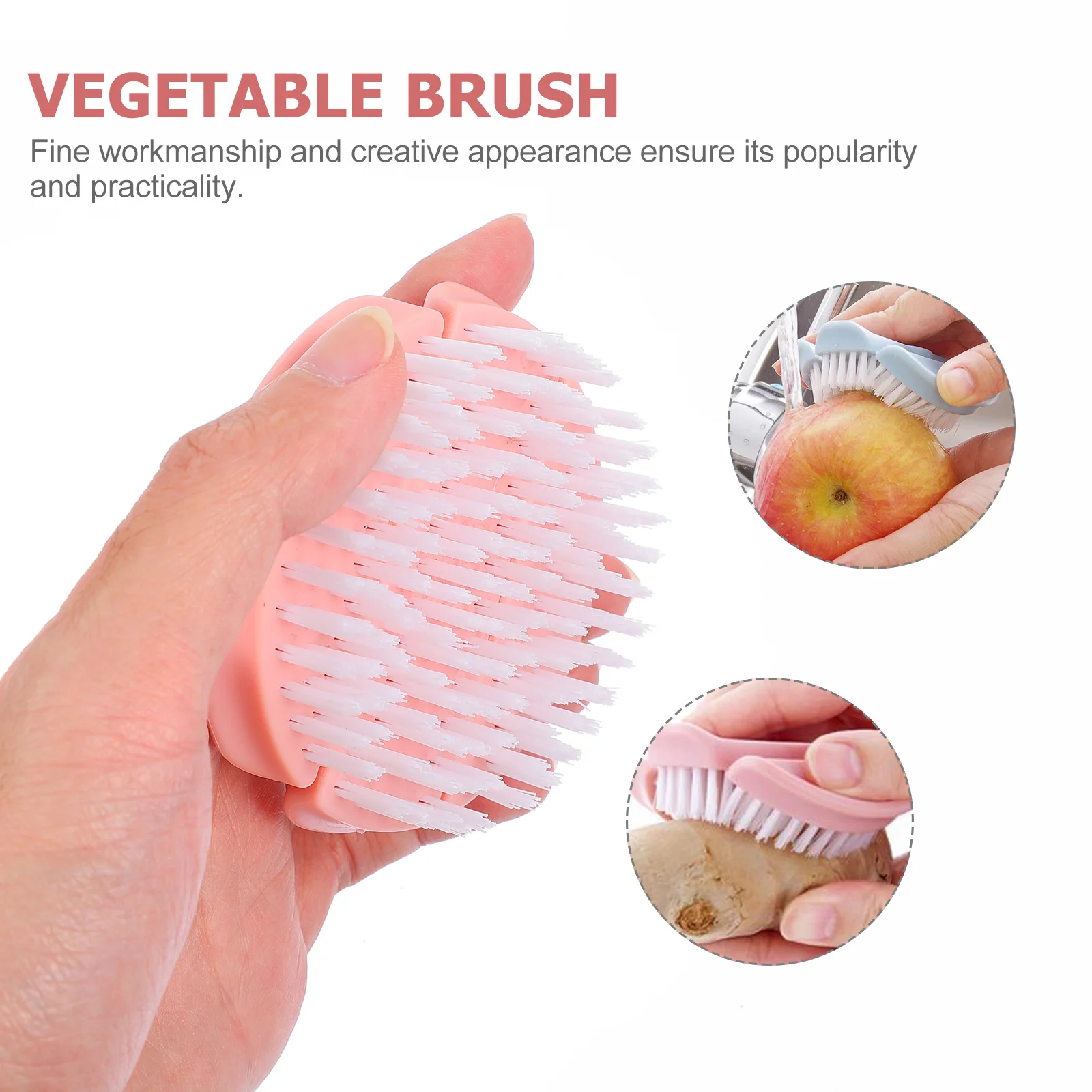 

3Pcs Vegetable Brush Plastic Cleaning Scrubber Strong Decontamination for Fruits Potatoes Carrots Cucumbers Pear Kitchen Cleaner
