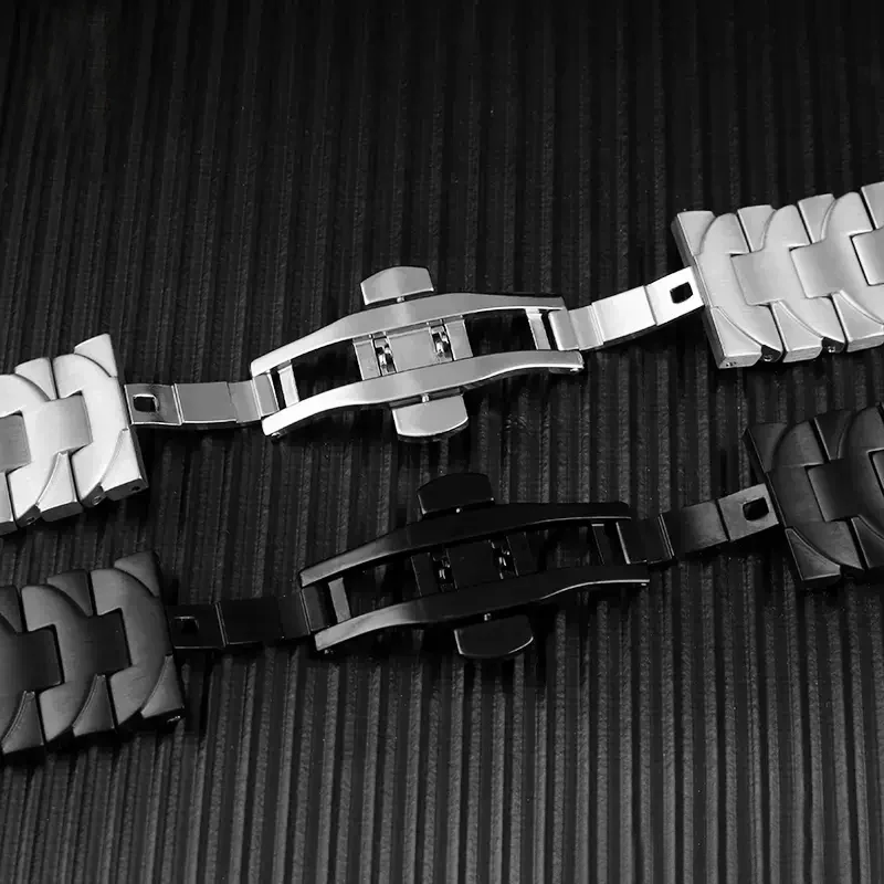 ل بانيراي لومينور سلسلة فضي أسود 24 مللي متر Pam441111 مكافحة الصدأ جودة عالية الصلبة الفولاذ المقاوم للصدأ حزام ساعة اليد الرجال سوار