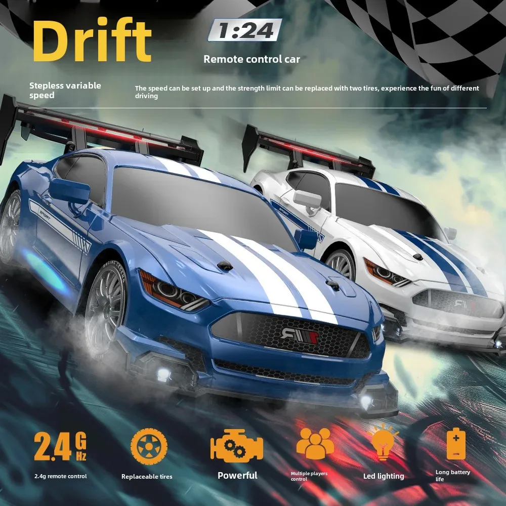 New 1:24 Scale RC Drift Car High Speed Remote Control Vehicle AE86 Four-Wheel Drive Racing Car Toy Rechargeable Model