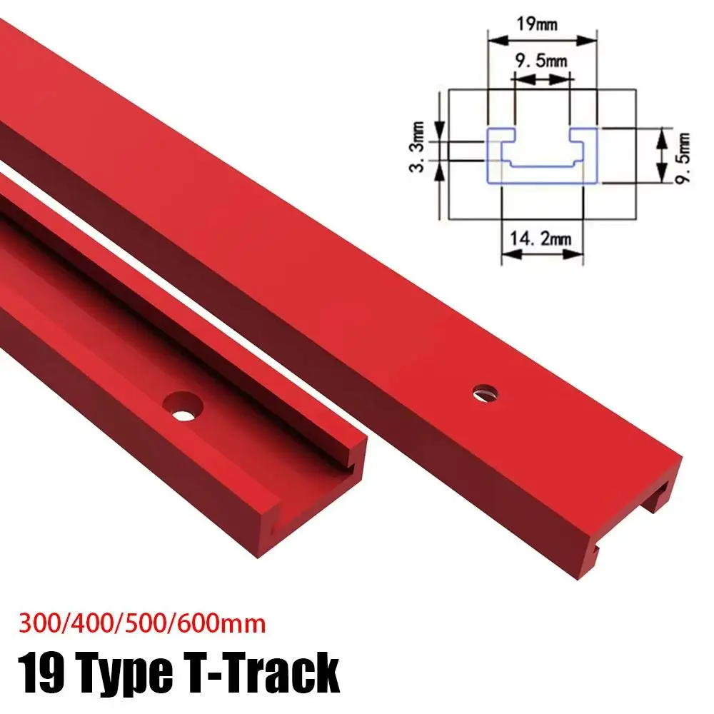 1Pcs Slide Guide Rail T-Track Aluminium Alloy 300-600mm T-Slot Track T Slider Fixture Slot Slide 19 Type 19x9.5mm