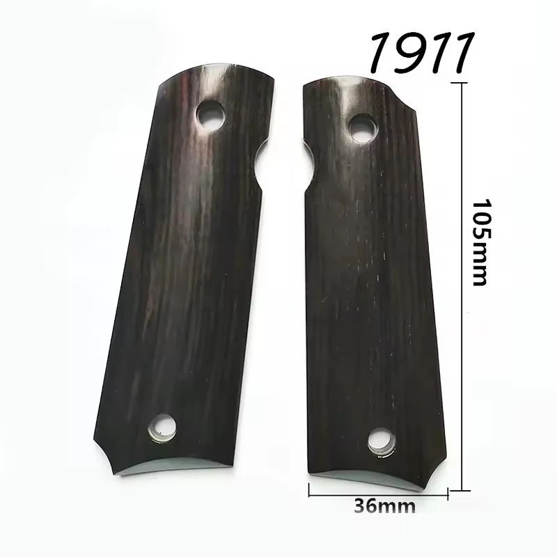 1 คู่ 1911 Gun Grips แอฟริกัน Ebony Handle Grips Patch Custom Grips CNC Gun Handle Grips