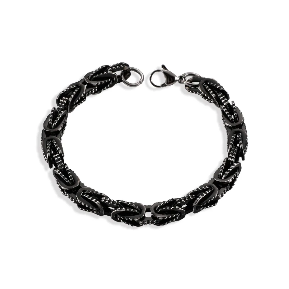 الإمبراطورية البيزنطية الرجعية الأسنان نمط سوار الهيب هوب بالجملة الشارع الشهير الرجال العصرية موضة مجوهرات من صلب لا يصدأ شعبية #1