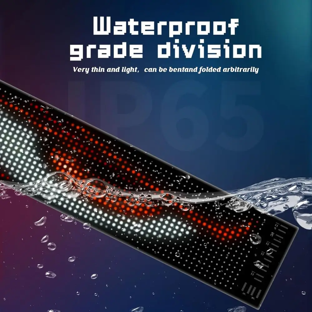 Display per parabrezza a LED programmabile 23,42 per auto, SUV e camion: luci per auto personalizzate alimentate tramite USB, controlate a distanza/app