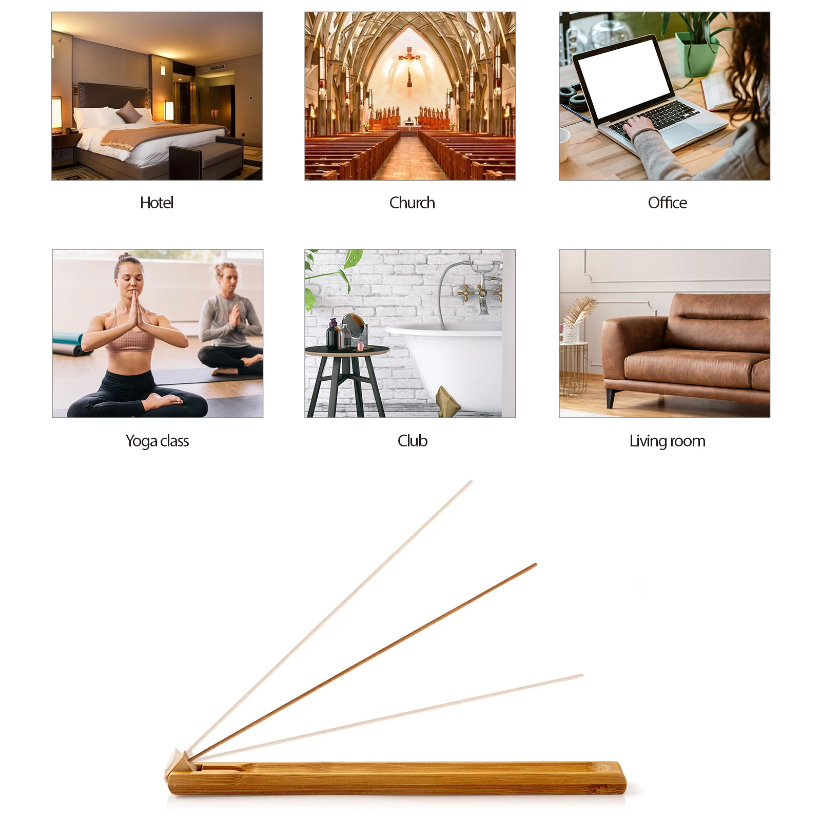 

2Pcs Bamboo Incense Stick Holder Portable Aroma Burner for Yoga Meditation Home Decor Lightweight