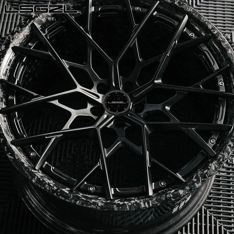 LSGZL Carbon fiber forged alloy wheels15-24 26 inch wheel forged aluminium  5x114.3 5x130 6x139.7 wheels inch wheels rims