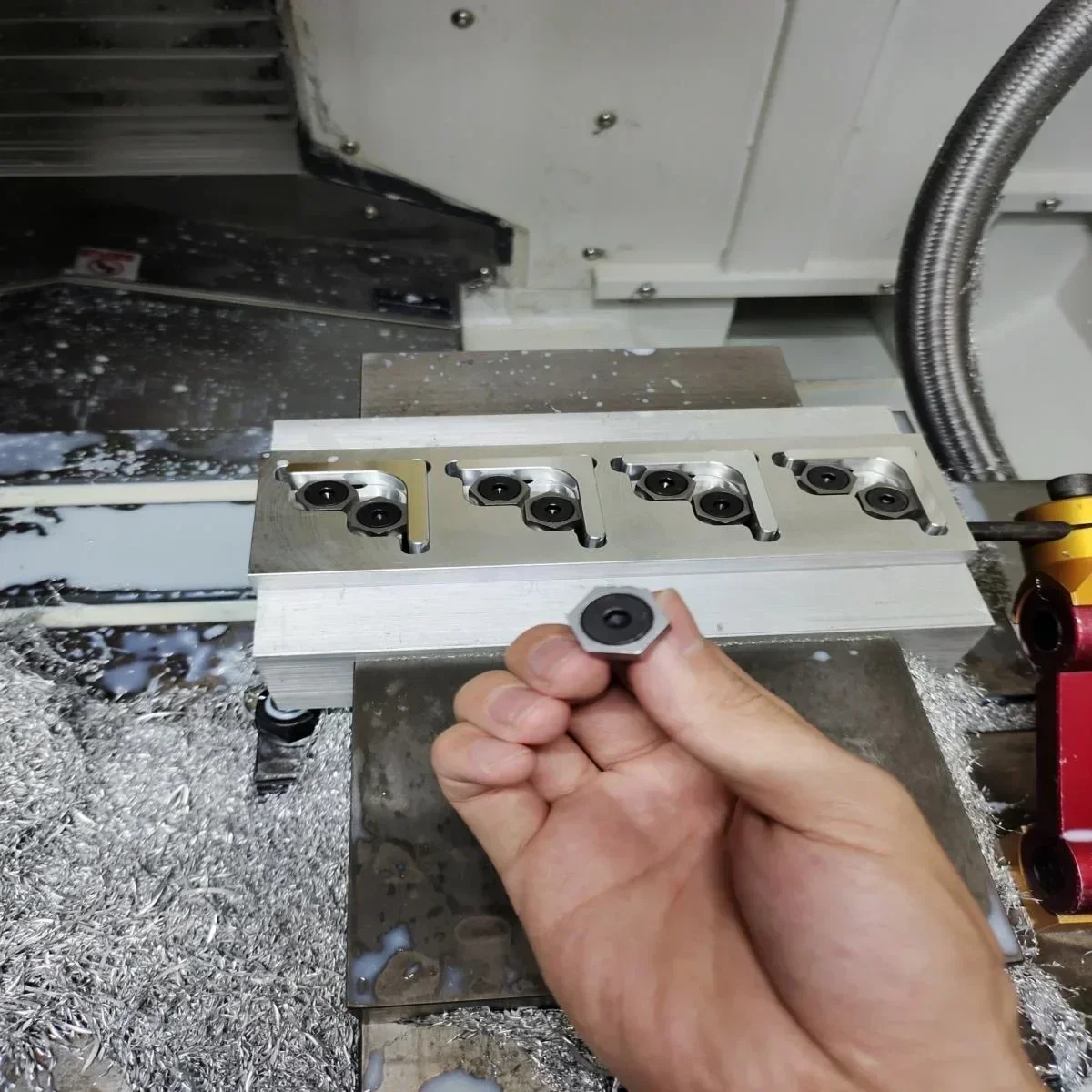 M6 M8 Hexagonal top measuring fixture CNC batch parts processing side fixed tooling precision vise small clamping block