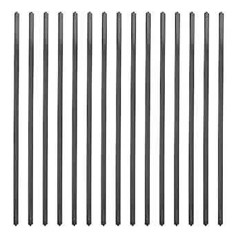 50 Pack Flat Straight Aluminum Deck Railing with Screws 32-1/4 Inch Grooved Porch Railing for Stairs, Deck and Stair Railings