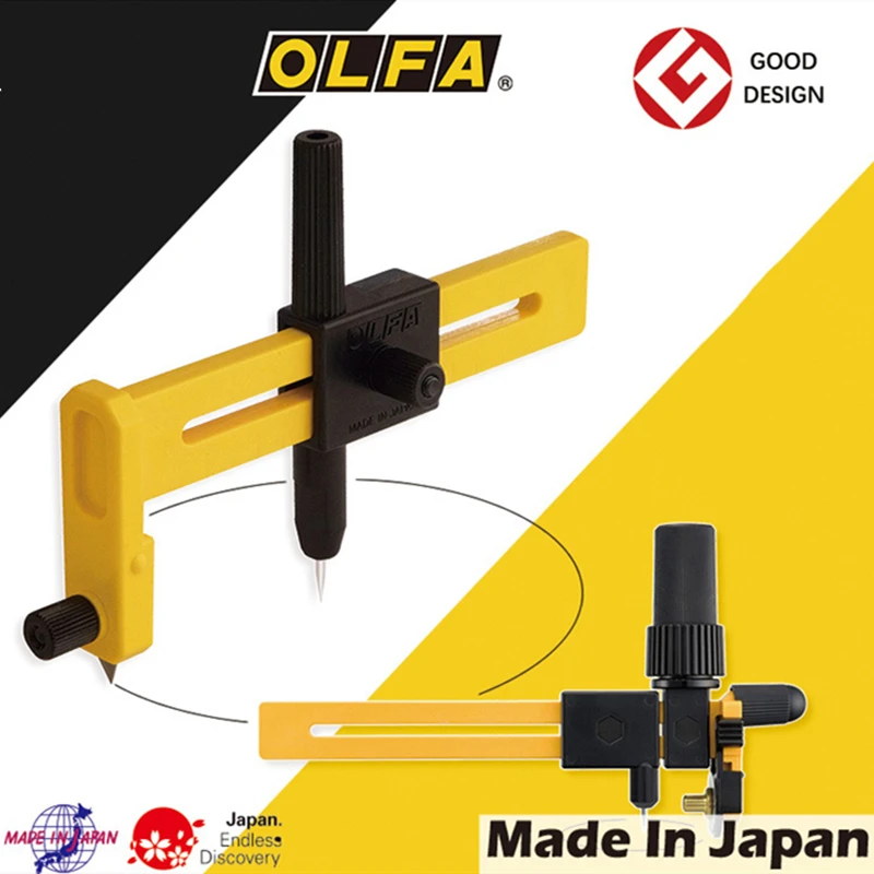 OLFA Compasses Knife Set Handheld Circular Cutting Tool with Blade Hole Opener Diameter 1-22cm Circular Cutter Paper Cutter