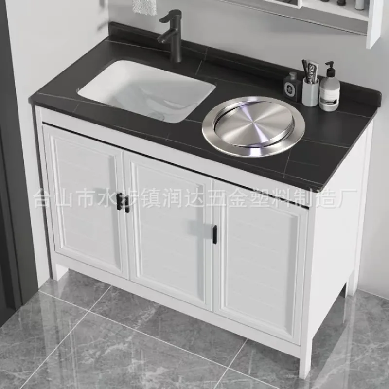Stainless Steel Waste Bins Built-in Shaking Cover Trash Can Bathroom Portable Waste Bin Modern Kitchen Food Dispose Trash Can