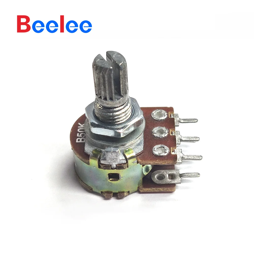 50PCS Beelee B50K Potentiometer 10k Rotary 15mm 6pin Double Potentiometer