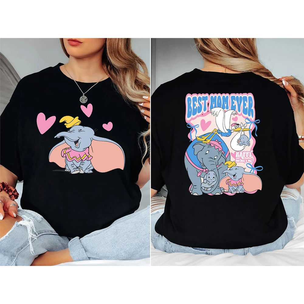 2025 ديزني جديد المرأة عادية موضة مريحة تي شيرت أفضل أمي على الإطلاق دامبو قميص ديزني دامبو ماما تي شيرت WDW Moms رحلة المحملة