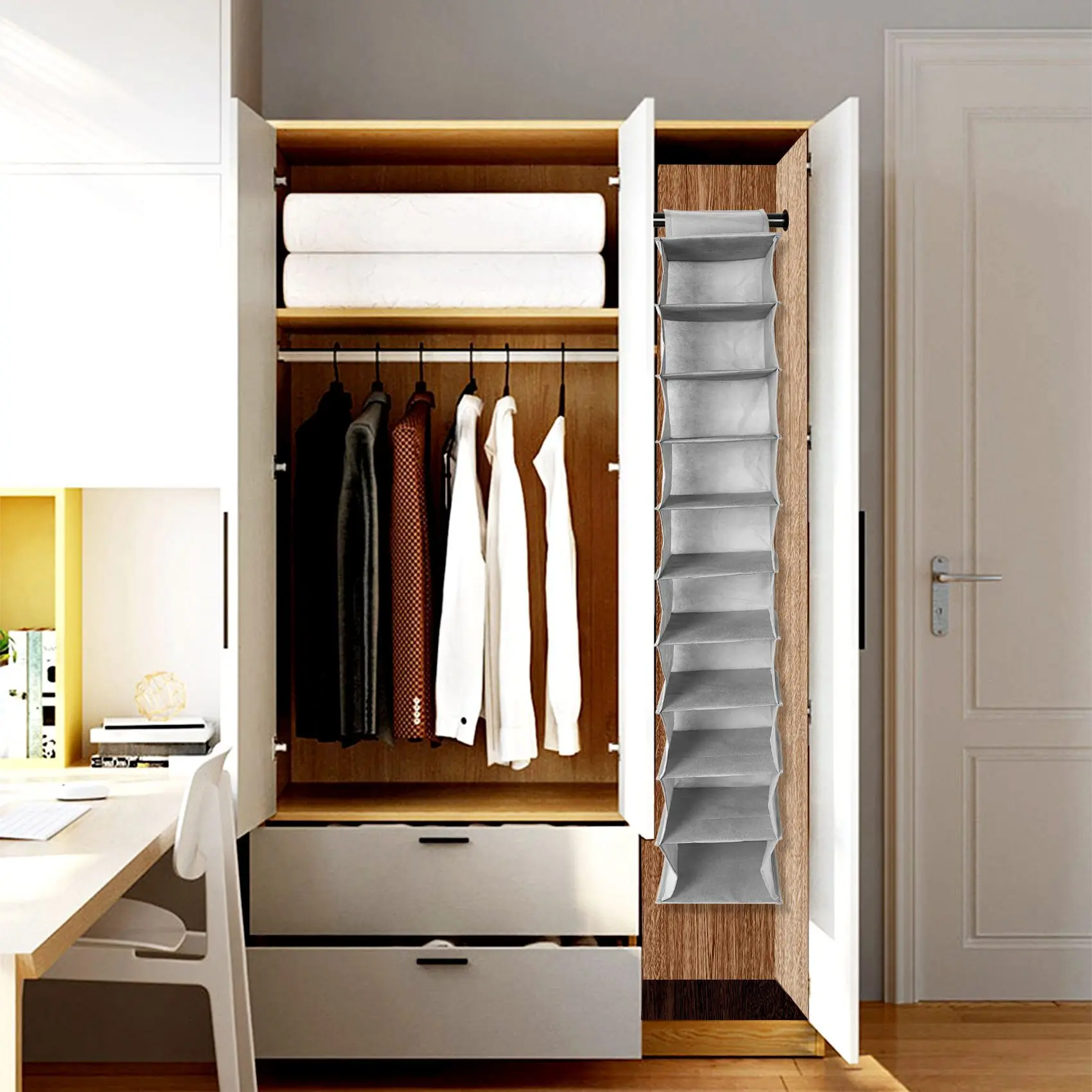 A20F-Hat Rack 10 Shelf Hanging Closet Hat Organizer For Hat Storage - Protect Your Caps & Keep Them In Great Condition - Easy Ha
