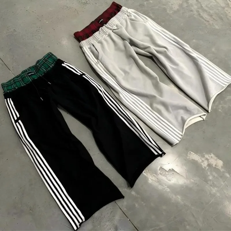 

Y2k Retro Harajuku Double Embroidered Waist Sweatpants Hip Hop Goth Men Clothes Fashion Wide Leg Baggy Pants Streetwear Unisex