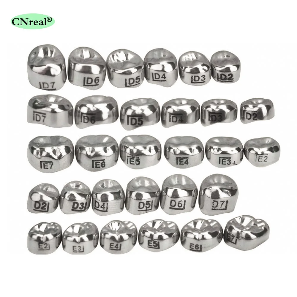 48/96 Pcs Dental Kid Crown Stainless Steel Children Temporary Preformed Primary Molar Teeth Orthodontic Refill Dentistry Therap