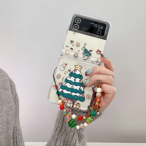 삼성 갤럭시 Z 플립 크리스마스 트리 접이식 전화 케이스, 소녀 미니멀리스트 크리스마스 접이식 전화 액세서리, Z 플립 6 5 4 3  Best5