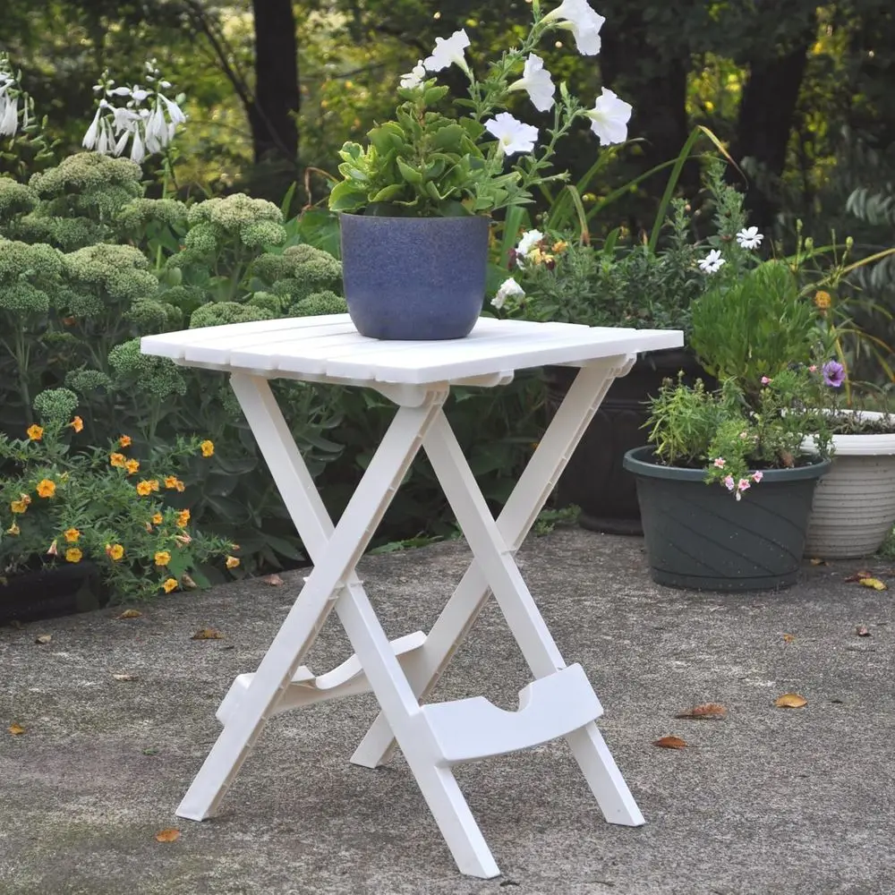 Manuacturing 8500-48-4702 Plastic Quik-old Side Table 2 Pack, White