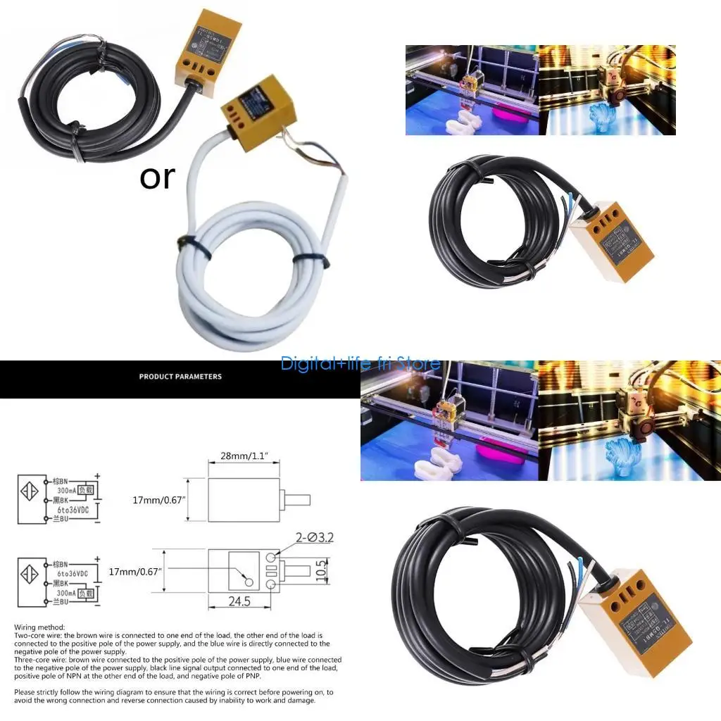

E06D Индуктивные датчики приближения Квадратный датчик приближения 3-проводной Индуктивный датчик приближения NPN TL-Q5MC2-Z