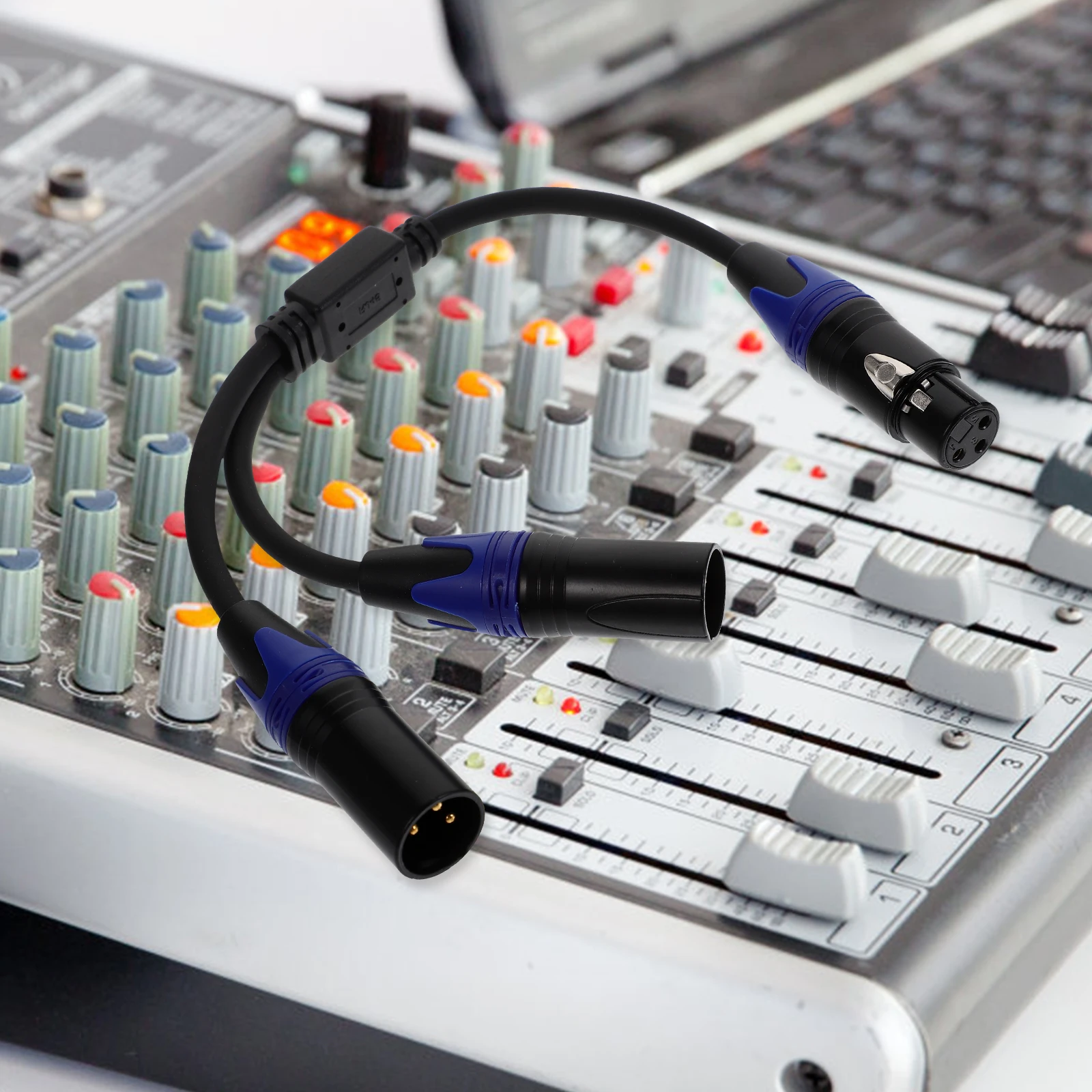 

2Pcs Xlr Splitter Cable 1 Male to 2 Female Mic Wire Braided Durable Oxygen Free Copper Audio Recording Equipment