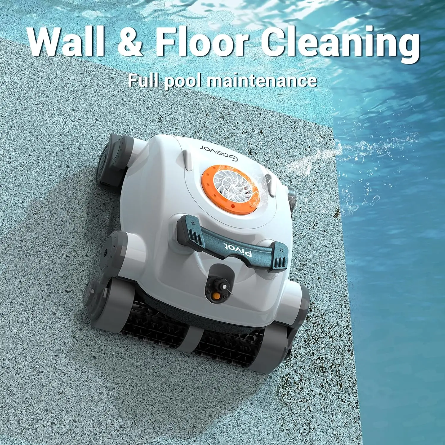 Cordless Robotic Pool Cleaner, Wall Climbing, Triple-Motor, Extended Battery Life, Self-Parking, Automatic Pool Vacuum