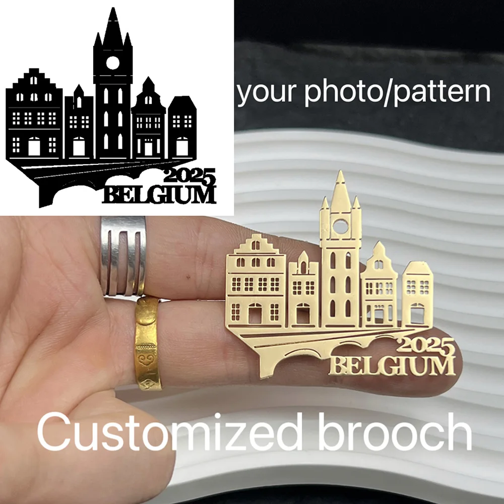 Customized pattern brooch, create unique brooches with any pattern company logo design draft