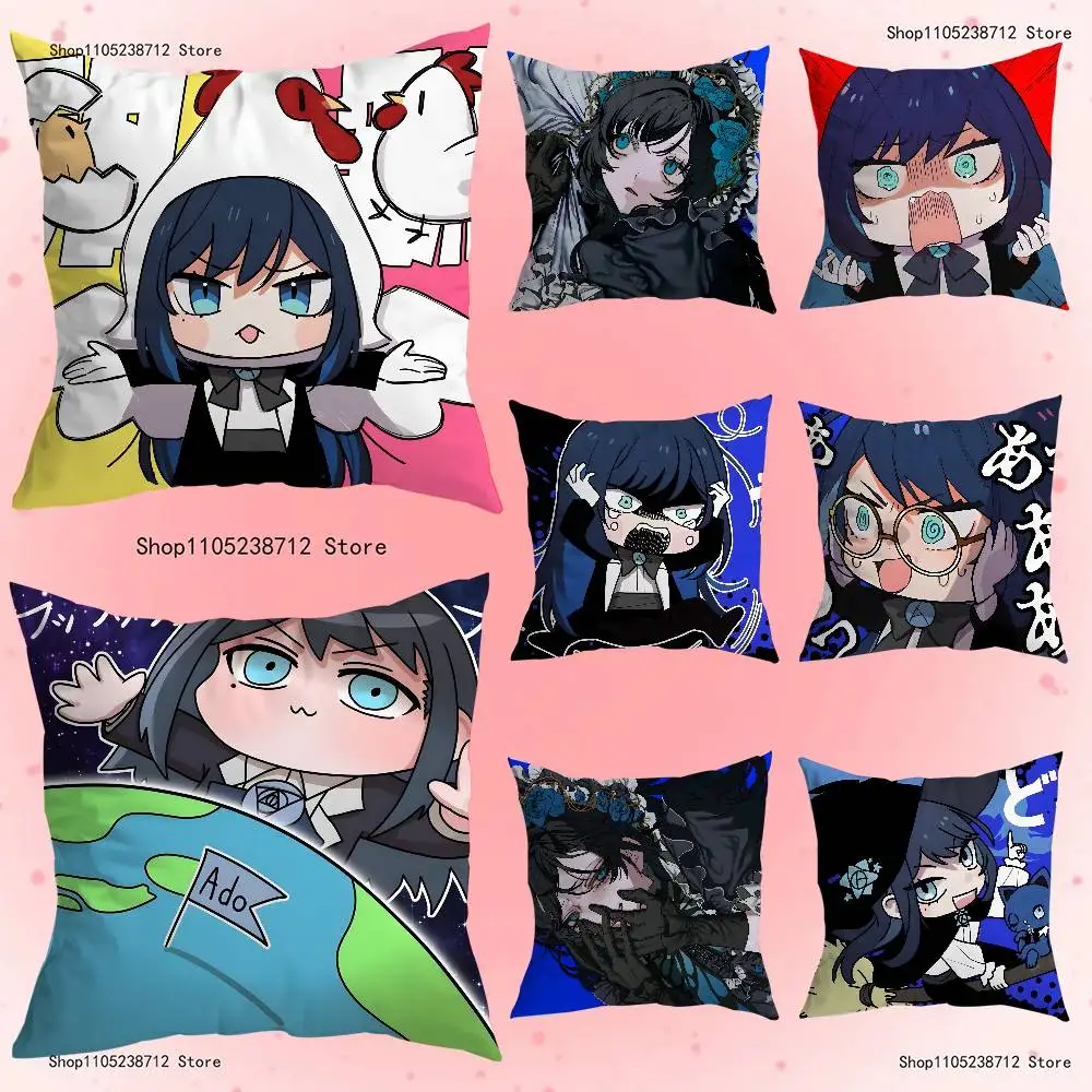 

A-AdoS Anime Cute Pillow Case For Sofa Decor Car Office Room Printing Cushion Cover Decorations and Protector