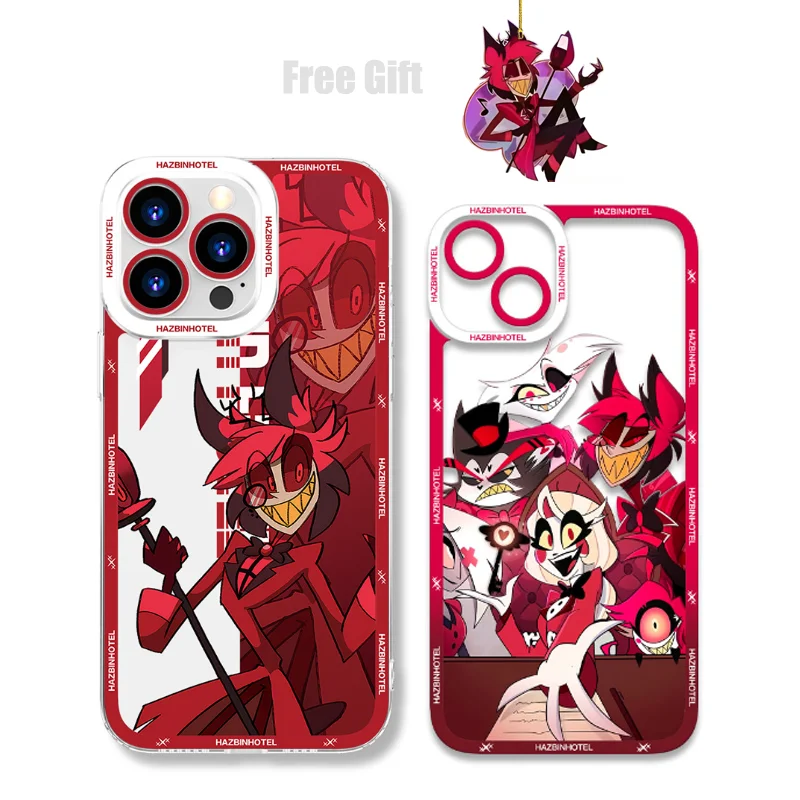 Anime Hotel Cartoon Character Phone Case For iPhone 14/15 Pro Max Soft Silicone Protection Alastor Morningstar Cover Case