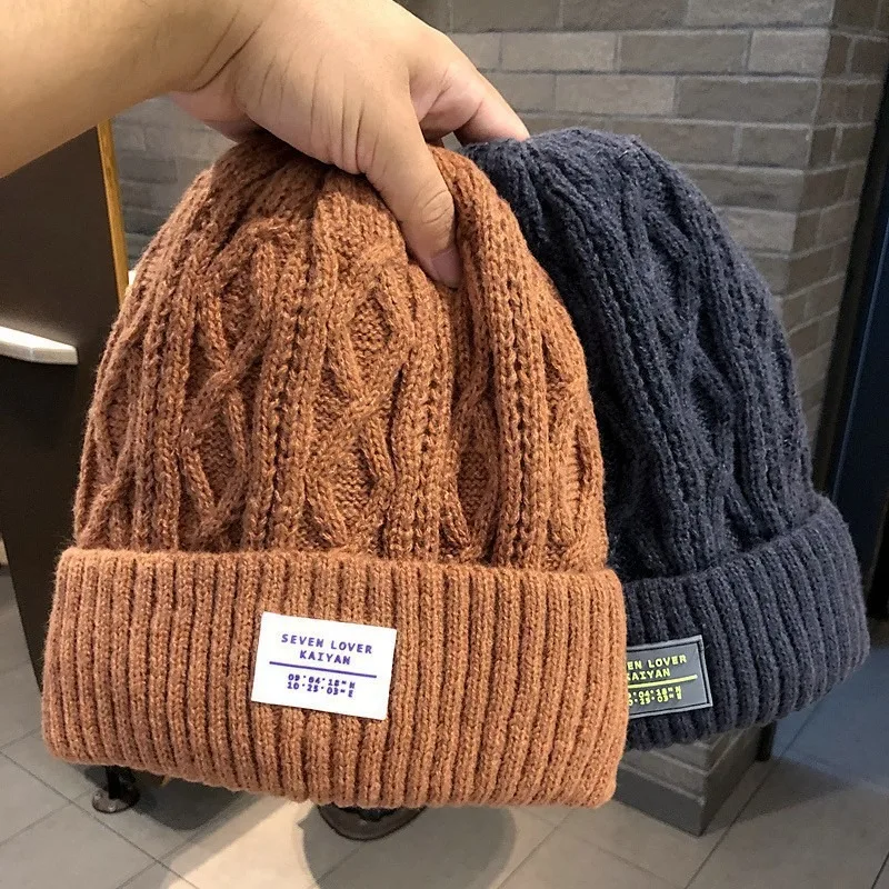 Ultra Mens Insulated Knitted Fleece Lined Thickened Warm Windproof Outdoor Beanie Pullover Hat for Winter Running Skiing