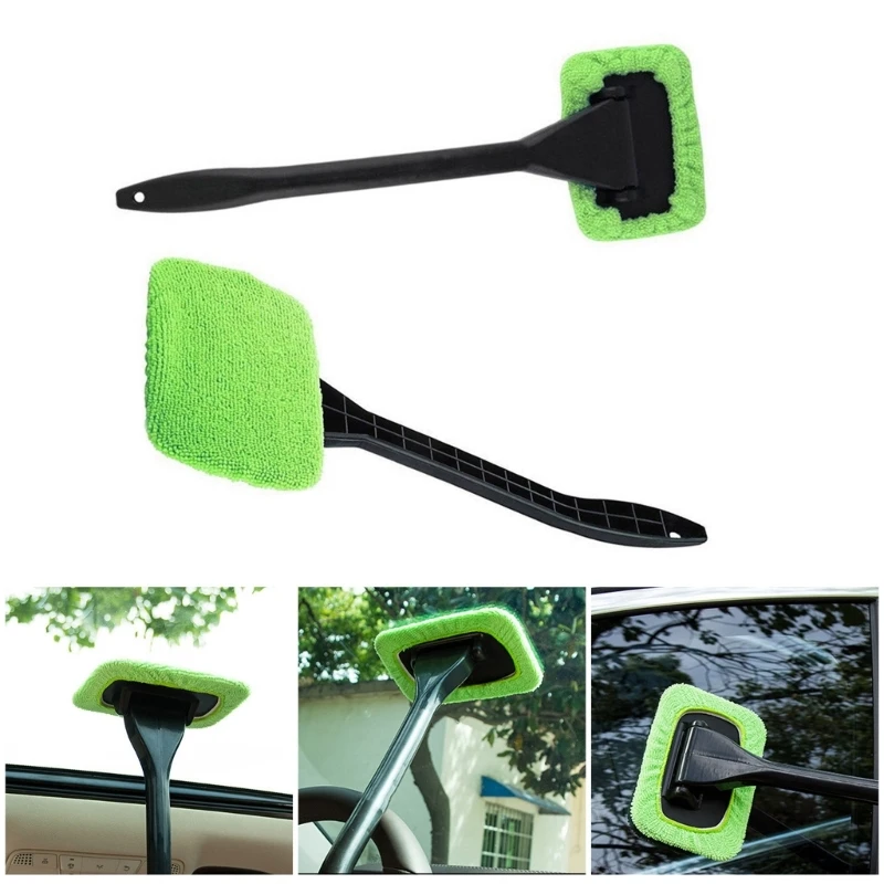 

Windshield Cleaner, Car Windshield Cleaning Tool Inside Reusable and Washable Microfiber Cloth 180 Degree Adjustable