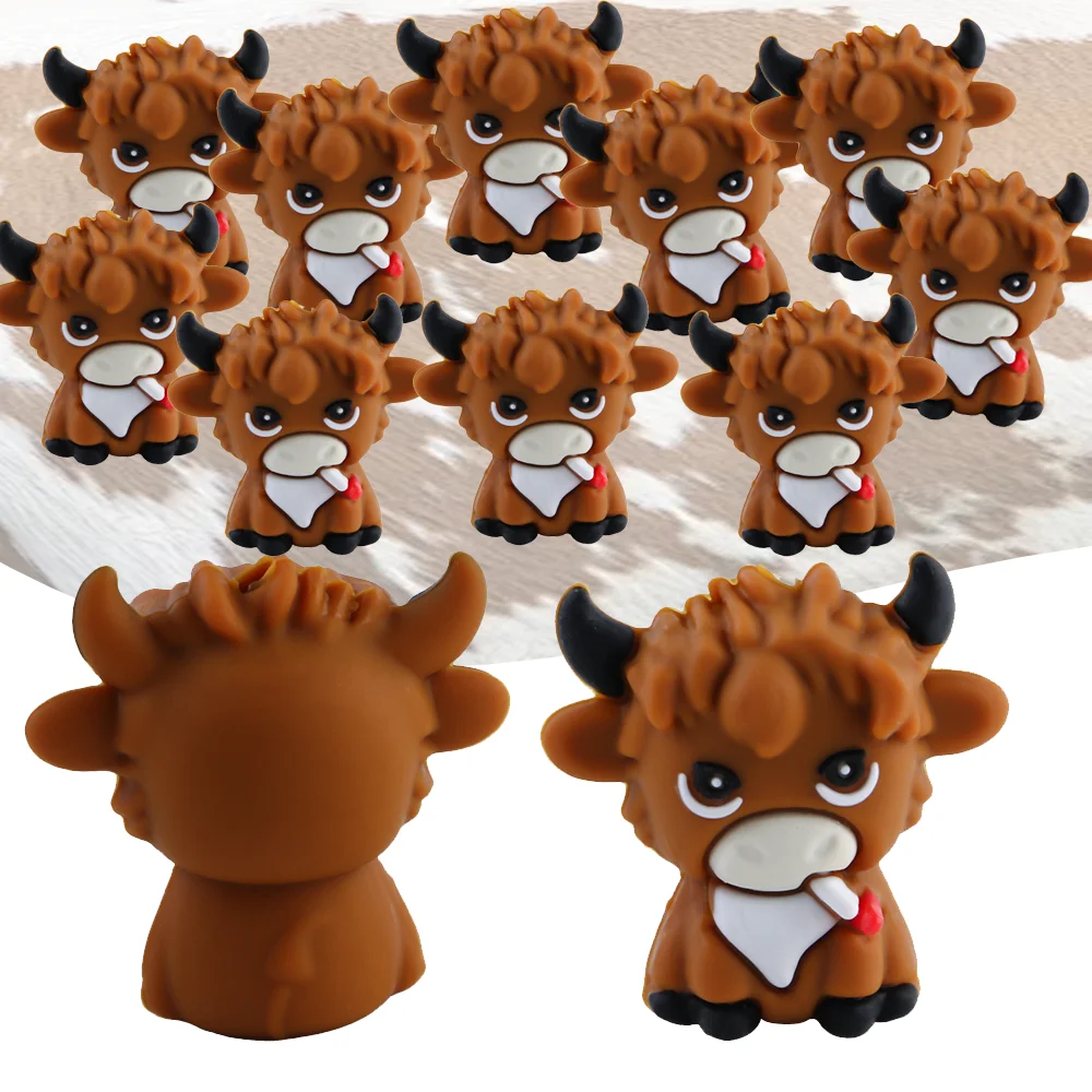 

20 шт. новые 3D силиконовые бусины с милыми животными из мультфильмов kyloe Focal бусины для изготовления ручек ювелирных изделий DIY брелок аксессуары браслеты