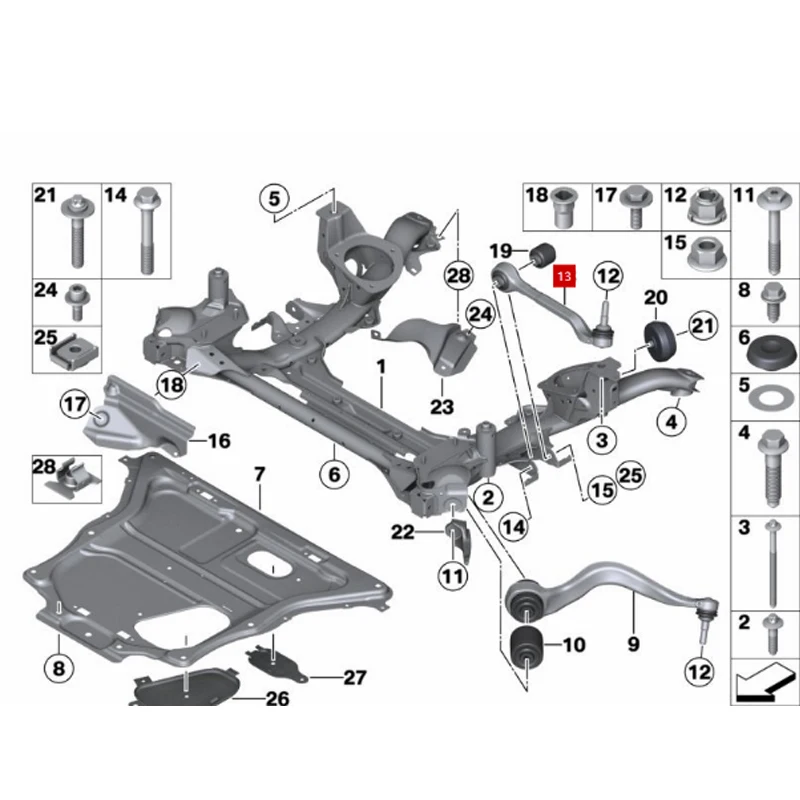 31126854727 31126854728 Lateral swing arm 3Series F30 F20 F21 320 328iX