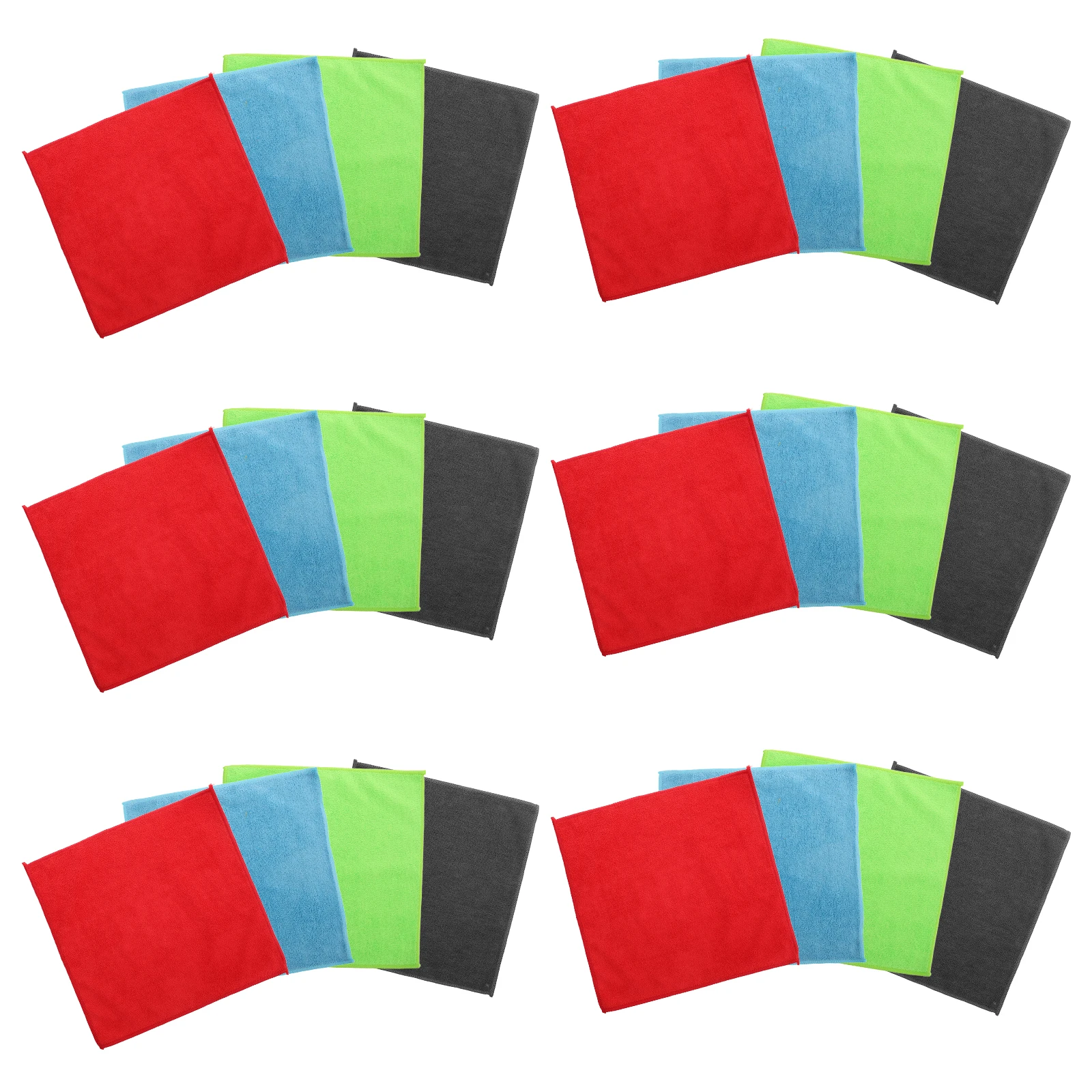 

24pcs Microfiber Cloths Car Wash Cleaning Rags High Absorbency Soft Dish Towels Durable Reusable Kitchen for Glasses