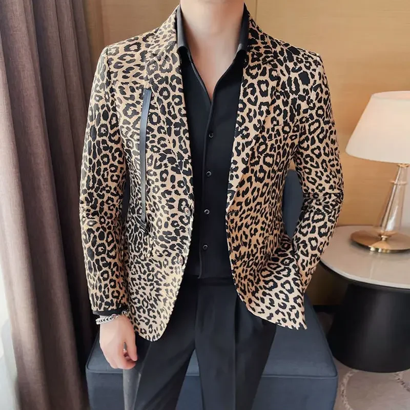 Men's Suit Jackets New In Printed Stamp Coat Spring Autumn Casual Luxury Designer Fashionable Male Blazer Fashion 2024 Menswear