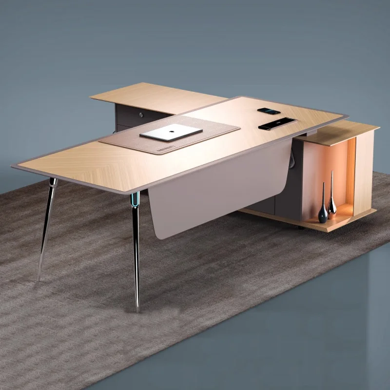 Boss desk, chairperson's desk, president's , office atmosphere, computer , solid wood desk