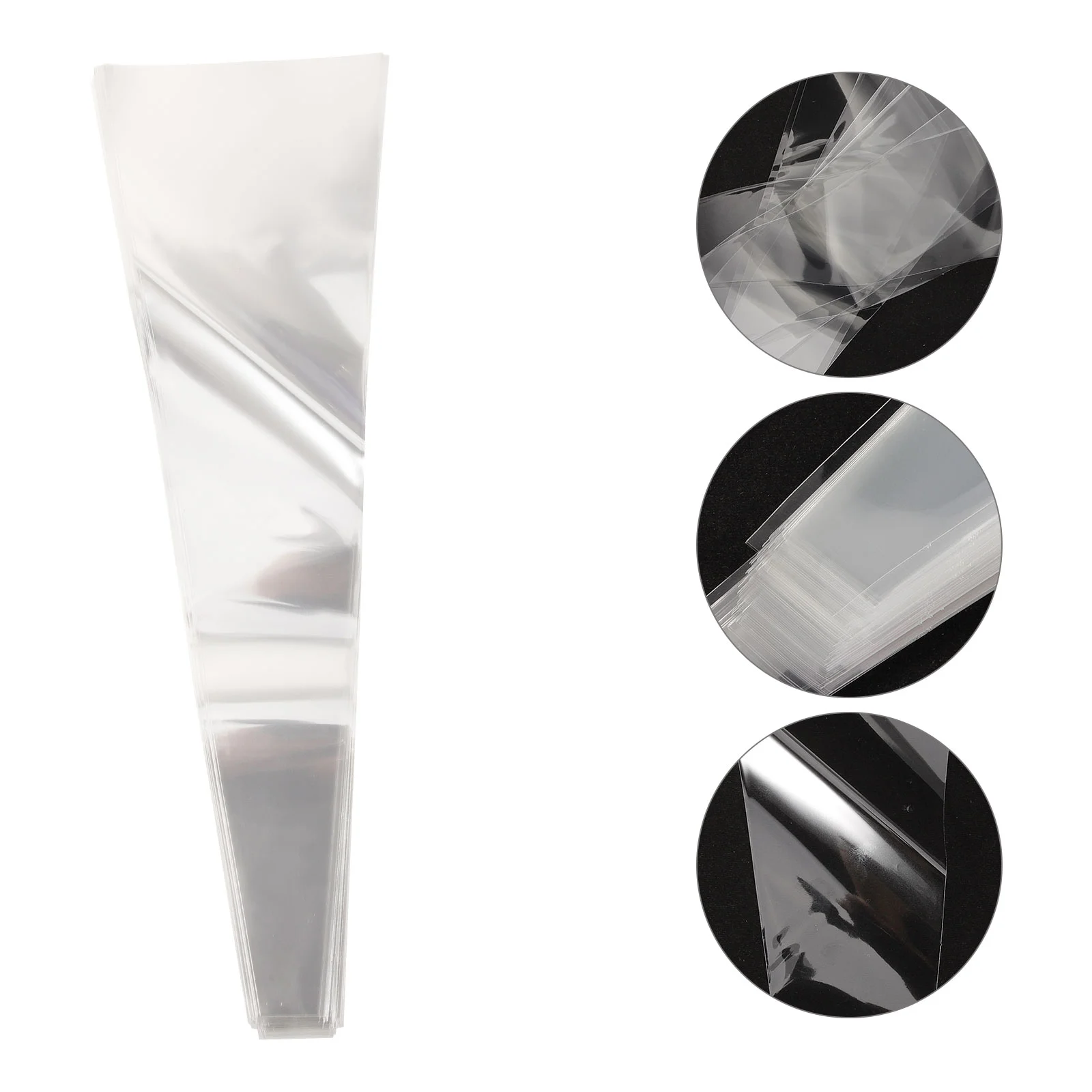 100pcs Transparent OPP Flower Gift Bag Professional Wrapping Bags for Florist Convenient Rose Bouquet Floral Plastic Decorative