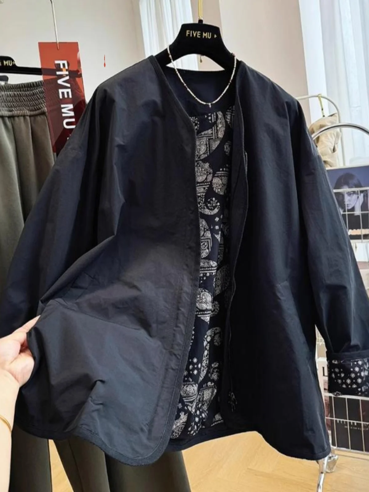 Retro Sle Dames Windjack Casual Loose Fit Herfst Nieuwe collectie Comfortabele bovenkleding Faionable Casual bovenkleding